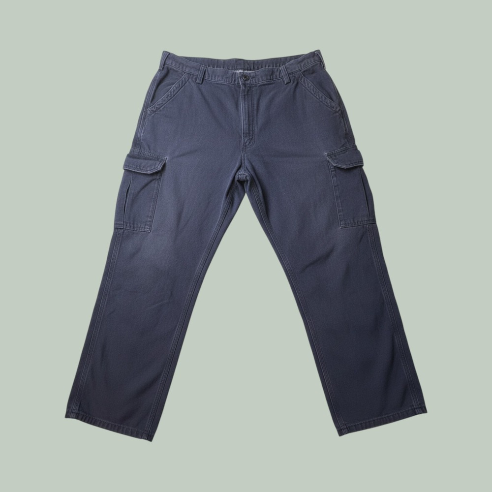Carhartt Cargo Pants Mens 42x30 FRB240 DNY Navy Flame Resistant Dungaree Fit